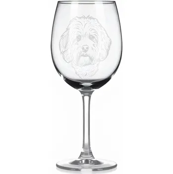 Sklenice Sklenice na víno s gravírovaným motivem – Maltipoo – 2