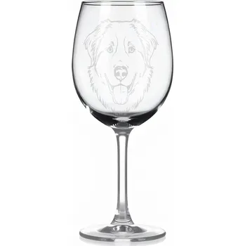 Sklenice Sklenice na víno s gravírovaným motivem – Středoasijský pastevecký pes – 3