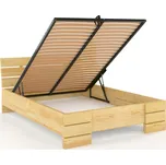 Prodloužená postel z masivu borovice Sandemo s úložným prostorem Rozměr: 160x220, Odstín moření: Borovice přírodní