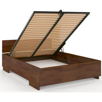 Postel Prodloužená postel z masivu borovice Bergman s úložným prostorem Rozměr: 120x220, Odstín moření: Ořech