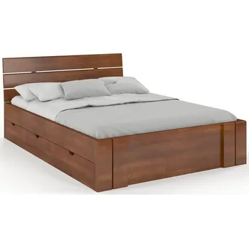Postel Buková zvýšená postel s úložným prostorem Arhus Drawers Rozměr: 120x200, Odstín moření: Ořech