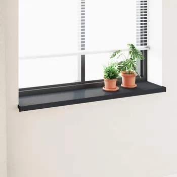 Truhlík Parapet okna Antracit s dřevěnou strukturou 120 x 30 x 4,5 cm