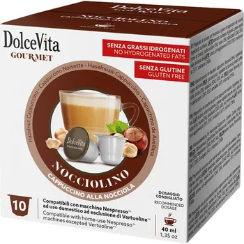 Dolce Vita Italfoods Kapsle do Nespresso Italfoods Dolce Vita CAPPUCCINO s lískovooříškovou příchutí 10 kusů