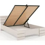 Prodloužená postel z masivu borovice Sandemo s úložným prostorem Rozměr: 160x220, Odstín moření: Bílá