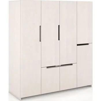 Šatní skříň Skříň Bergman 4D5S buk Odstín moření: Bílá