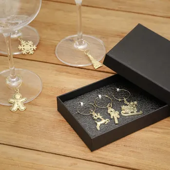 Vánoce Značkovače na skleničky | RITHI | zlaté | sada 6 ks | XM22 833828