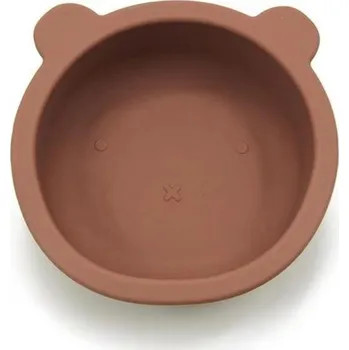 dětská miska BocioLand Silikonová miska s přísavkou Medvídek 12 cm Hnědá