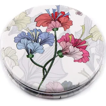 Kosmetické zrcátko Zrcátko kosmetické květy - 3 bílá růžová