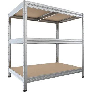 Dílenský regál Kovový regál do technické místnosti Biedrax 45 x 75 x 120 cm, pozinkovaný - 3 police MDF