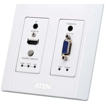 Audio Aten HDMI & VGA HDBaseT Transmitter with US Wall Plate / PoH (4K@100m) (HDBaseT Class A)