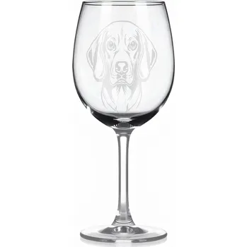 Sklenice Sklenice na víno s gravírovaným motivem – Beagle