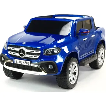 Dětské elektrovozidlo Elektrické autíčko Mercedes Benz X-Class 4x4 modrý s MP4 (Dvoumístný, 2.4G DO, lakovaný)