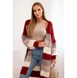 Dámský pruhovaný kardigan bordó uni