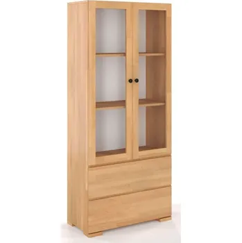 Šatní skříň Vitrína z masivu buk Sandemo 2S80 Odstín moření: Buk přírodní