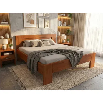 Postel Buková zvýšená manželská postel 180x200 - Montana Supra Rozměr: 180x200, Moření: Třešeň