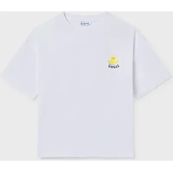 Chlapecké tričko Dětské bavlněné tričko Mayoral 6011.8G.Junior.PPY2 bílá 00X, vel. 152