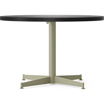 Konferenční stolek Audo Copenhagen, Konferenční stolek Nook Star Base Linoleum, s olivovou základnou, 80 cm, černý - Formadore