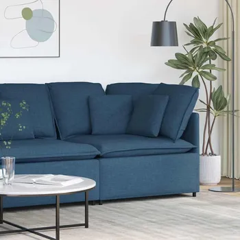 Pohovka vidaXL Modulární rohová pohovka s polštáři modrá 100 cm