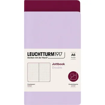 Diář Leuchtturm 1917, Tečkované zápisníky v měkké vazbě Jottbook A6, lila a bordó, 80 g/m², 2 ks - Formadore