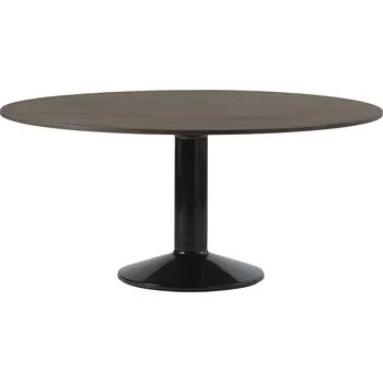 Jídelní stůl Muuto, Stůl Midst kulatý na černé nožce 160 cm tmavý dub - Formadore