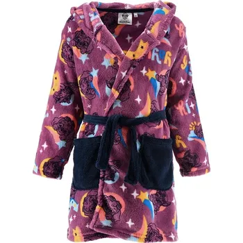 Dívčí župan SunCity • Dětský / dívčí coral fleece župan s kapucí Tlapková patrola - Paw Patrol EU 98 Fialová