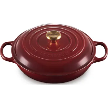 Pánev Le Creuset, Hrnec Gourmet Signature nízký 30 cm červený burgund - Formadore
