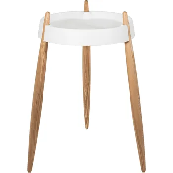 Konferenční stolek Zafferano, Odkládací stolek Liolà se světlými jasanovými nohami 67 cm bílý - Formadore