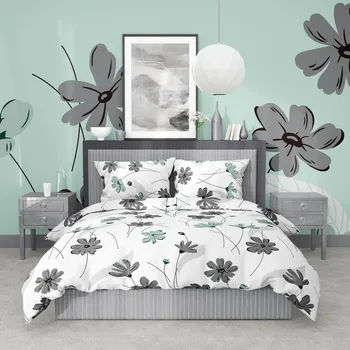 Povlečení Stanex Bavlněné povlečení Gabriela, 140 x 220 cm, 70 x 90 cm, šedá