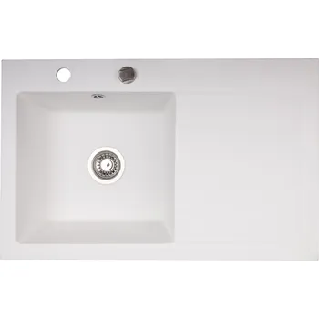 Granitový dřez Jednodřez Brenor Mingus 80L granitový bílý