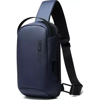BANGE elegantní batoh přes rameno s USB HASAD Modrý 7L