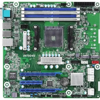 Server ASRock Rack X470D4U AM4, 4x DDR4 ECC, 6x SATA, M.2(22110), 3x PCIe, 2x LAN, IPMI