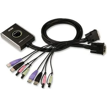 KVM přepínač ATEN 2-port DVI KVMP USB2.0, mini, audio, 1.2m kabely