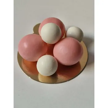 Čokoláda Čokoládová figurka Kolule růžové a bílé 6ks