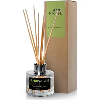 Aroma difuzér Ambinature Tyčinkový difuzér BAMBOO FLOWERS MIKADO 100 ml Přírodní