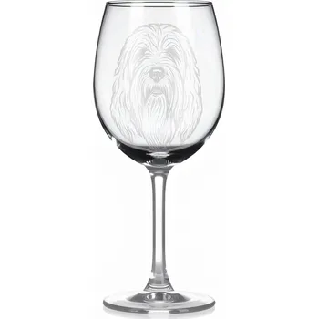 Sklenice Sklenice na víno s gravírovaným motivem – Holandský ovčácký pudl