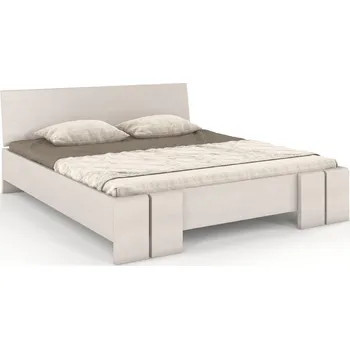 Postel Zvýšená postel z masivu borovice s úložným prostorem Vestre Rozměr: 120x200, Odstín moření: Bílá