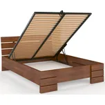 Prodloužená buková postel s úložným prostorem Sandemo Rozměr: 120x220, Odstín moření: Ořech