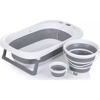 koupací vanička CHIPOLINO Skládací vanička Bali s doplňky Grey (VKBAL0241GY)