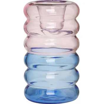 Svícen Design Letters, Svícen na klasickou svíčku Hoop růžovo-modrý - Formadore