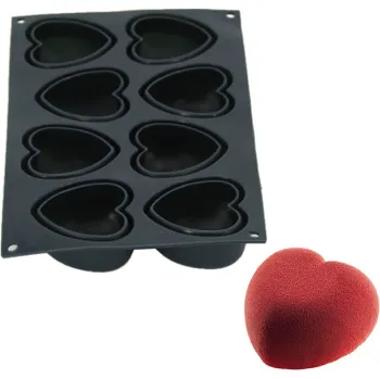 Mýdlo Silikonová forma na mýdlo oblá srdíčka - 8 ks