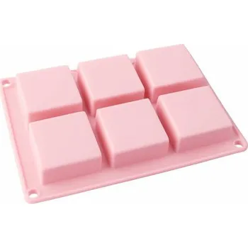 Silikonová forma na mýdlo vaničky čtverce - 6ks