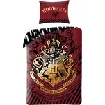 Halantex • Bavlněné ložní povlečení Harry Potter - motiv se zlatým erbem Bradavic - 100% bavlna - 70 x 90 cm + 140 x 200 cm