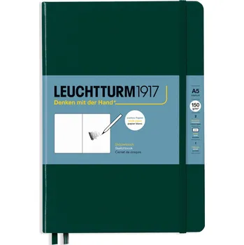 Diář Leuchtturm 1917, Skicák v pevné vazbě Leuchtturm 1917 A5, 112 stran, lesní zelená, 150 g/m² - Formadore