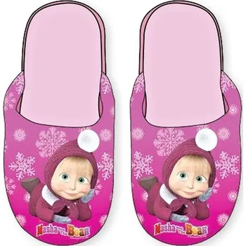 Chlapecké pantofle Setino Máša a medvěd růžová 31/32