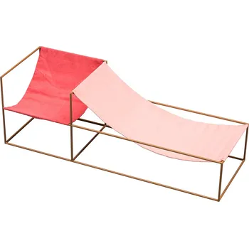 Zahradní lehátko Serax, Zahradní lehátko Duo dvojité, 180 cm, červeno-růžové - Formadore