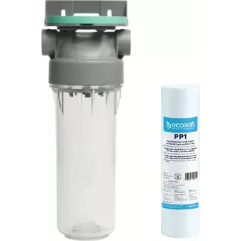 Filtrace vody Průsvitné filtrační pouzdro s odvzdušňovacím ventilem ECO 1“ - 10“/2,5" a vložkou 1µm (FILTRAČNÍ POUZDRA)