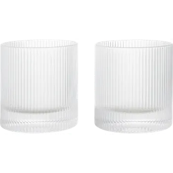 Sklenice Ferm Living, Sklenice Ripple Tumbler, 250 ml, průhledná, 2 ks - Formadore