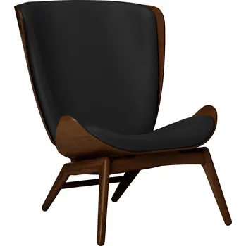 Křeslo Umage, Křeslo The Reader Hope kožené na tmavých dubových nožkách černé - Formadore