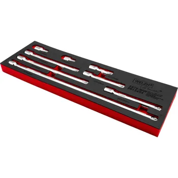 Gola hlavice Gola prodloužení 1/2", kyvné prodlužovací tyče 38 mm - 450 mm, sada 8 dílů, Welzh (Welzh Werkzeug)