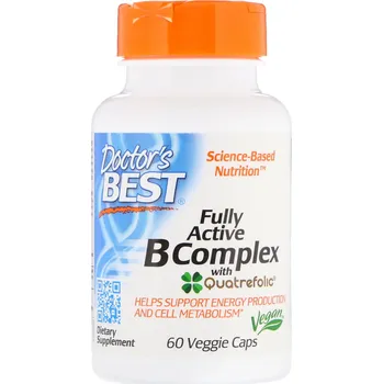 Zdraví Doctor's Best Fully Active B komplex, (Vitamíny B a kyselina listová v aktivovaných formách) 60 rostlinných kapslí Doplněk stravy